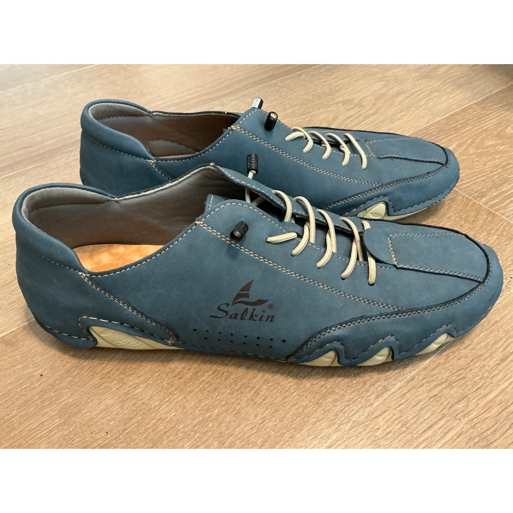 Salkin USA Mens Driving Shoes AU 48 US 13 Blue Lightweight Minimalist Comfort